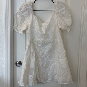 Show Brailey Jacquard Mini Dress Puff Sleeve, 12